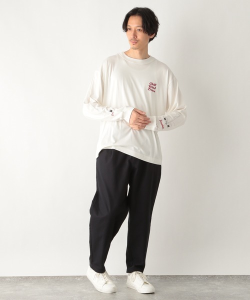 GLOBAL WORK（グローバルワーク）の「LOGOS＊GW　ワイドパンツ/227966（チノパンツ・メンズ・ホワイト/ネイビー・MEDIUM/LARGE/SMALL）」の9枚目の写真