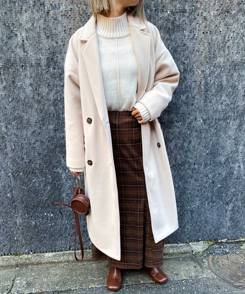 MLI'A（エムリア）の「サイドスリットオーバーサイズコート（その他アウター・レディース・ブラック/ブラウン/アイボリー/杢グレー/イエロー×グリーン・M）」の10枚目の写真