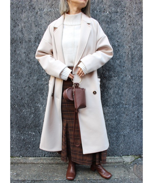 MLI'A（エムリア）の「サイドスリットオーバーサイズコート（その他アウター・レディース・ブラック/ブラウン/アイボリー/杢グレー/イエロー×グリーン・M）」の12枚目の写真