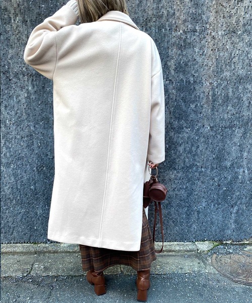 MLI'A（エムリア）の「サイドスリットオーバーサイズコート（その他アウター・レディース・ブラック/ブラウン/アイボリー/杢グレー/イエロー×グリーン・M）」の16枚目の写真