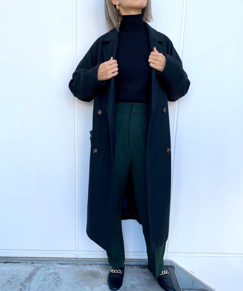 MLI'A（エムリア）の「サイドスリットオーバーサイズコート（その他アウター・レディース・ブラック/ブラウン/アイボリー/杢グレー/イエロー×グリーン・M）」の18枚目の写真