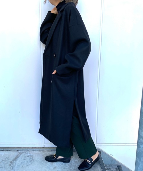 MLI'A（エムリア）の「サイドスリットオーバーサイズコート（その他アウター・レディース・ブラック/ブラウン/アイボリー/杢グレー/イエロー×グリーン・M）」の20枚目の写真