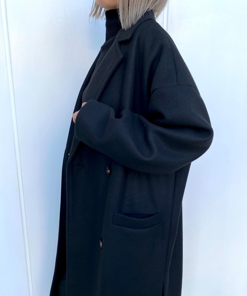 MLI'A（エムリア）の「サイドスリットオーバーサイズコート（その他アウター・レディース・ブラック/ブラウン/アイボリー/杢グレー/イエロー×グリーン・M）」の21枚目の写真