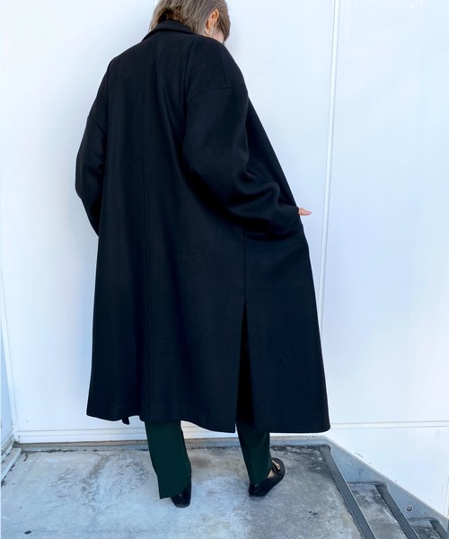 MLI'A（エムリア）の「サイドスリットオーバーサイズコート（その他アウター・レディース・ブラック/ブラウン/アイボリー/杢グレー/イエロー×グリーン・M）」の22枚目の写真