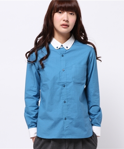 BEAMS BOY（ビームスボーイ）の「BEAMS BOY / ラウンド クレリック ロングスリーブ（シャツ/ブラウス・レディース・ベージュ/レッド/ブルー系その他・ONE SIZE）」の9枚目の写真