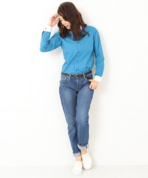 BEAMS BOY（ビームスボーイ）の「BEAMS BOY / ラウンド クレリック ロングスリーブ（シャツ/ブラウス・レディース・ベージュ/レッド/ブルー系その他・ONE SIZE）」の10枚目の写真