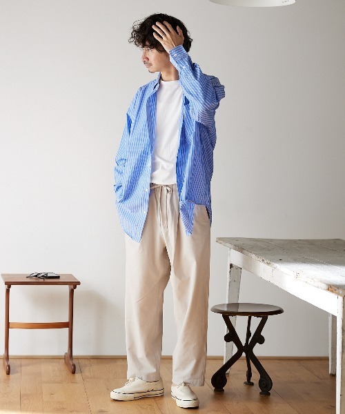 JOURNAL STANDARD relume(ジャーナルスタンダード レリューム)の「【relume SPORTS WEAR】ボタンダウン ストライプシャツ(シャツ/ブラウス・メンズ・ホワイト/レッド/ブルー/グリーン/グリーン系その他・MEDIUM/LARGE)」の10枚目の写真