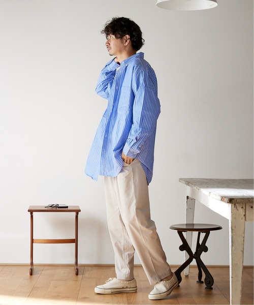 JOURNAL STANDARD relume(ジャーナルスタンダード レリューム)の「【relume SPORTS WEAR】ボタンダウン ストライプシャツ(シャツ/ブラウス・メンズ・ホワイト/レッド/ブルー/グリーン/グリーン系その他・MEDIUM/LARGE)」の12枚目の写真