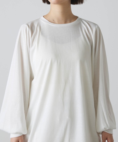 forksy.（フォルクシー）の「【forksy.】【2点セット】ニットベスト付きボリュームスリーブロングTシャツ（ベスト・レディース・ベージュ/ネイビー/オレンジ/ケリーグリーン・FREE）」の7枚目の写真