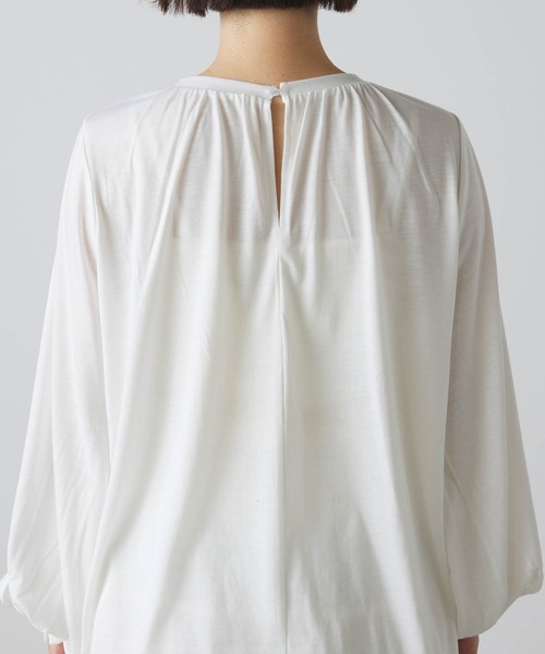 forksy.（フォルクシー）の「【forksy.】【2点セット】ニットベスト付きボリュームスリーブロングTシャツ（ベスト・レディース・ベージュ/ネイビー/オレンジ/ケリーグリーン・FREE）」の8枚目の写真