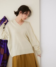 【秋にも使える】【シリーズ】クーマラムホールガーメントVネックプルオーバー