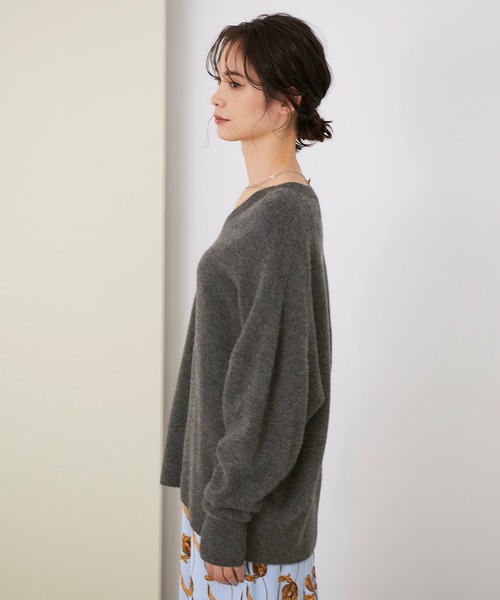 ROPE'(ロペ)の「【秋にも使える】【シリーズ】クーマラムホールガーメントVネックプルオーバー(ニット/セーター・レディース・チャコールグレー/ターコイズブルー/キナリ/イエロー系その他2・38)」の20枚目の写真