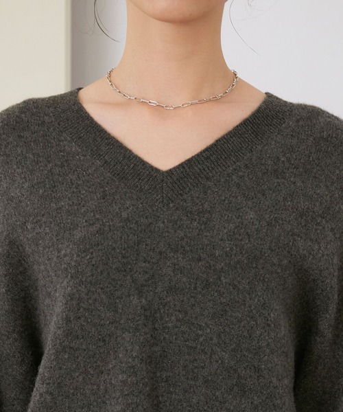 ROPE'(ロペ)の「【秋にも使える】【シリーズ】クーマラムホールガーメントVネックプルオーバー(ニット/セーター・レディース・チャコールグレー/ターコイズブルー/キナリ/イエロー系その他2・38)」の18枚目の写真