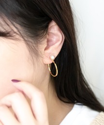 Blanche ブランシュ フープデザイパールピアス Toile(トワル) GOLD