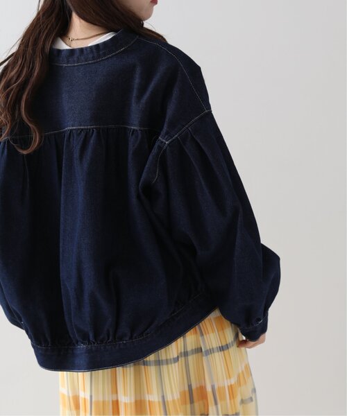 RAY CASSIN(レイカズン)の「デニムギャザーブルゾン(デニムジャケット・レディース・ブラック/ネイビー・FREE)」の9枚目の写真