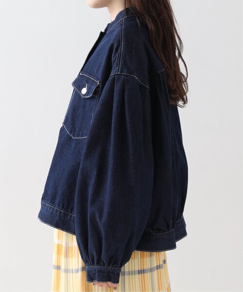 RAY CASSIN(レイカズン)の「デニムギャザーブルゾン(デニムジャケット・レディース・ブラック/ネイビー・FREE)」の13枚目の写真