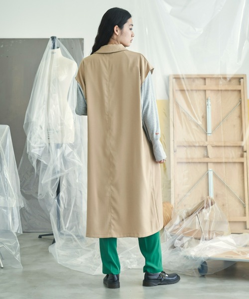 VACANCY（ヴァカンシー）の「マルチウェイレイヤードスタンドネックトレンチコート（トレンチコート・レディース・ブラック/ベージュ/グリーン・FREE）」の6枚目の写真