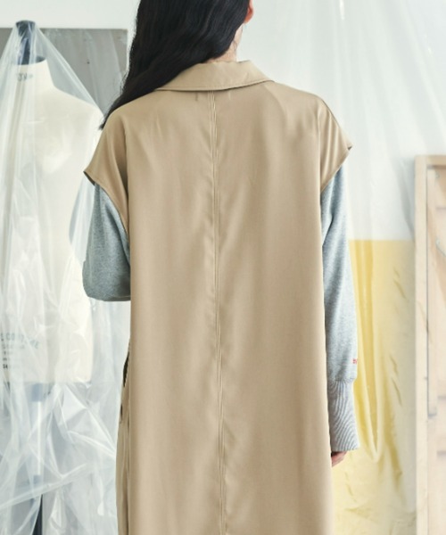 VACANCY（ヴァカンシー）の「マルチウェイレイヤードスタンドネックトレンチコート（トレンチコート・レディース・ブラック/ベージュ/グリーン・FREE）」の8枚目の写真