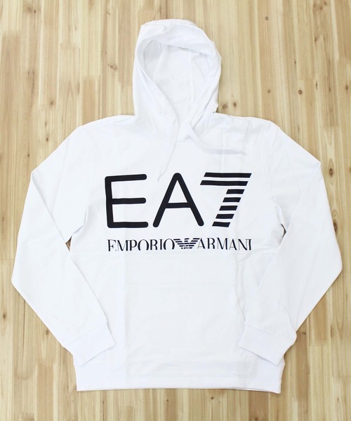 EMPORIO ARMANI(エンポリオアルマーニ)の「EA7 ビッグロゴベーシックスウェットパーカー 6KPM69 PJBWZ(パーカー・メンズ・ホワイト/ブラック・M/L/XL)」の4枚目の写真