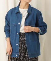 ストレッチデニム　衿付きジャケット