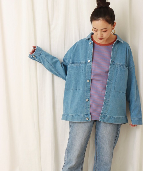 libelle more（リベル モア）の「ストレッチデニム　衿付きジャケット（デニムジャケット・レディース・サックスブルー/インディゴブルー/ブルー・M/L）」の20枚目の写真