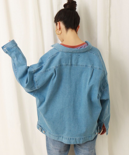 libelle more（リベル モア）の「ストレッチデニム　衿付きジャケット（デニムジャケット・レディース・サックスブルー/インディゴブルー/ブルー・M/L）」の15枚目の写真