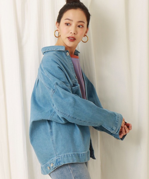 libelle more（リベル モア）の「ストレッチデニム　衿付きジャケット（デニムジャケット・レディース・サックスブルー/インディゴブルー/ブルー・M/L）」の14枚目の写真