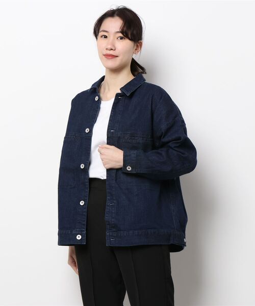 libelle more（リベル モア）の「ストレッチデニム　衿付きジャケット（デニムジャケット・レディース・サックスブルー/インディゴブルー/ブルー・M/L）」の11枚目の写真