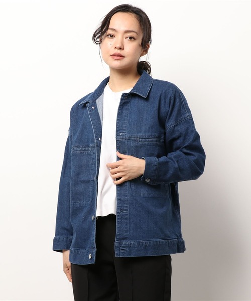 libelle more（リベル モア）の「ストレッチデニム　衿付きジャケット（デニムジャケット・レディース・サックスブルー/インディゴブルー/ブルー・M/L）」の8枚目の写真