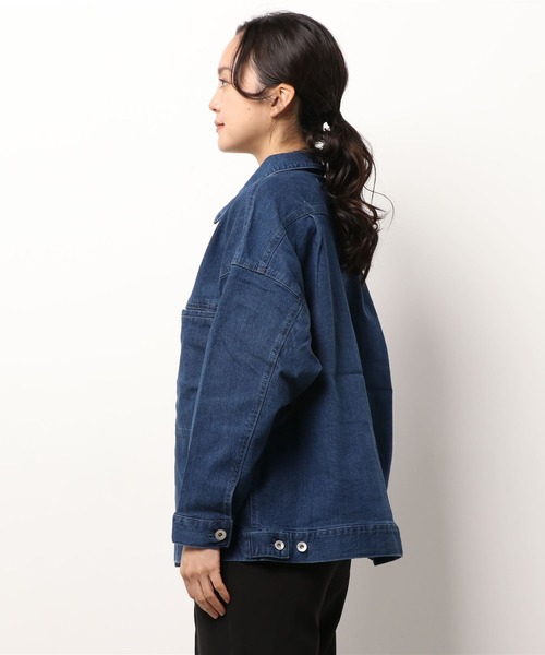 libelle more（リベル モア）の「ストレッチデニム　衿付きジャケット（デニムジャケット・レディース・サックスブルー/インディゴブルー/ブルー・M/L）」の7枚目の写真