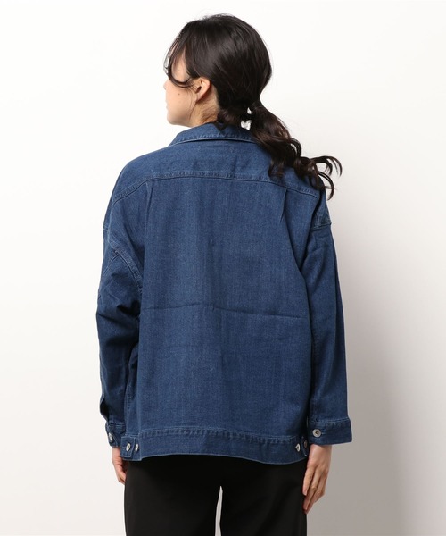 libelle more（リベル モア）の「ストレッチデニム　衿付きジャケット（デニムジャケット・レディース・サックスブルー/インディゴブルー/ブルー・M/L）」の6枚目の写真