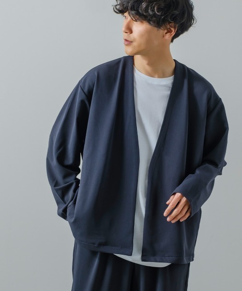 improves（インプローブス）の「カットジョーゼット ノーカラー カーディガン ジャケット セットアップ対応（ノーカラージャケット・メンズ・ベージュ/チャコールグレー/ライトブラウン/杢グレー/ブラウン/カーキ/オリーブ/ネイビー/ブラック・MEDIUM/LARGE）」の19枚目の写真