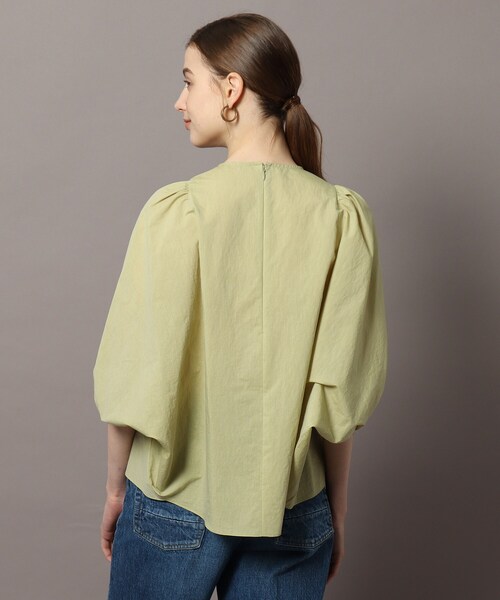 DRESSTERIOR◆袖コンシャス/洗える ボリュームスリーブブラウス/半袖ブラウス/38/WHT/085-89004 DRESSTERIOR ブラウス シャツ 「袖コンシャス/洗える