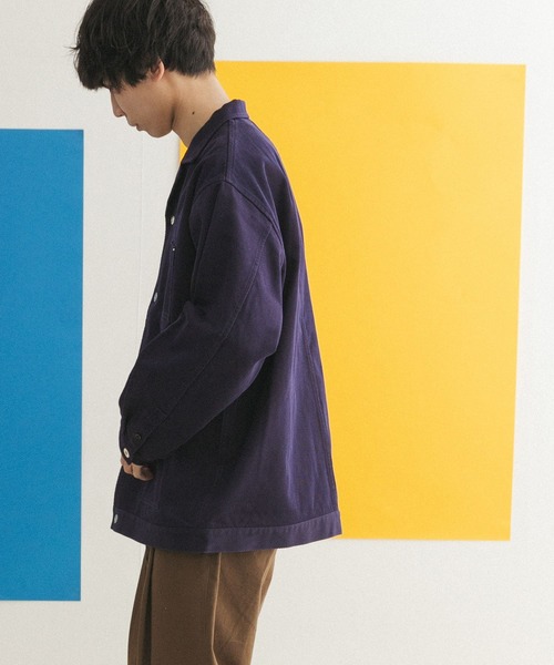 FORK&SPOON（フォークアンドスプーン）の「FORK&SPOON　オープンカラーツイルブルゾン（その他アウター・メンズ・ブラック/ブルー系その他・4/5）」の4枚目の写真