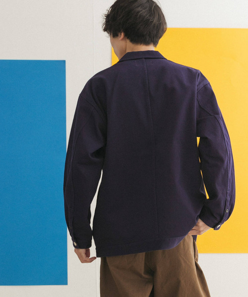 FORK&SPOON（フォークアンドスプーン）の「FORK&SPOON　オープンカラーツイルブルゾン（その他アウター・メンズ・ブラック/ブルー系その他・4/5）」の5枚目の写真