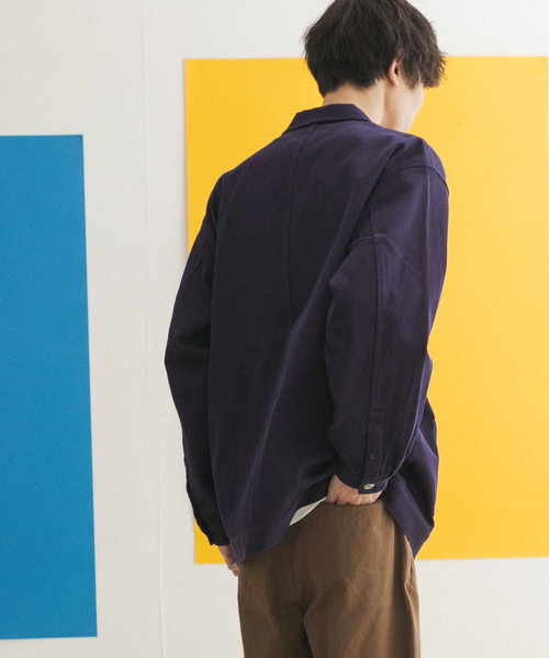 FORK&SPOON（フォークアンドスプーン）の「FORK&SPOON　オープンカラーツイルブルゾン（その他アウター・メンズ・ブラック/ブルー系その他・4/5）」の6枚目の写真