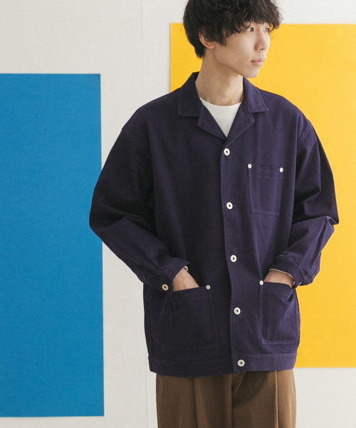 FORK&SPOON（フォークアンドスプーン）の「FORK&SPOON　オープンカラーツイルブルゾン（その他アウター・メンズ・ブラック/ブルー系その他・4/5）」の8枚目の写真