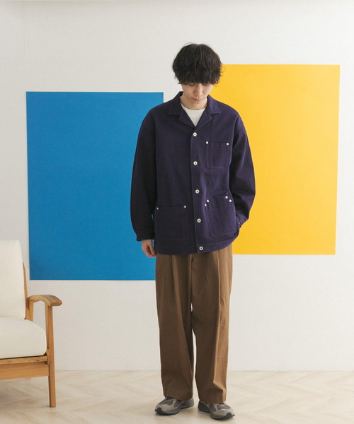 FORK&SPOON（フォークアンドスプーン）の「FORK&SPOON　オープンカラーツイルブルゾン（その他アウター・メンズ・ブラック/ブルー系その他・4/5）」の9枚目の写真