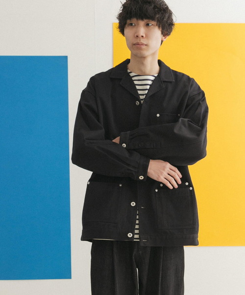 FORK&SPOON（フォークアンドスプーン）の「FORK&SPOON　オープンカラーツイルブルゾン（その他アウター・メンズ・ブラック/ブルー系その他・4/5）」の10枚目の写真