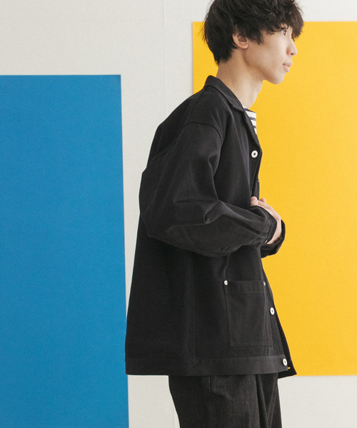 FORK&SPOON（フォークアンドスプーン）の「FORK&SPOON　オープンカラーツイルブルゾン（その他アウター・メンズ・ブラック/ブルー系その他・4/5）」の11枚目の写真