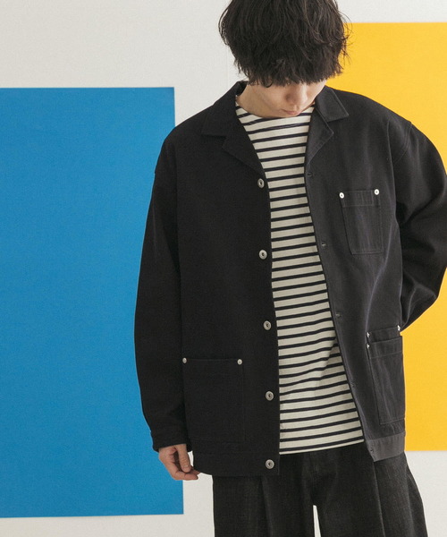 FORK&SPOON（フォークアンドスプーン）の「FORK&SPOON　オープンカラーツイルブルゾン（その他アウター・メンズ・ブラック/ブルー系その他・4/5）」の14枚目の写真