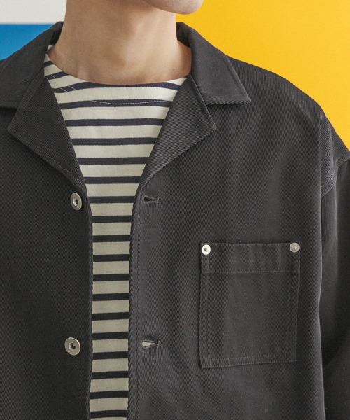 FORK&SPOON（フォークアンドスプーン）の「FORK&SPOON　オープンカラーツイルブルゾン（その他アウター・メンズ・ブラック/ブルー系その他・4/5）」の22枚目の写真