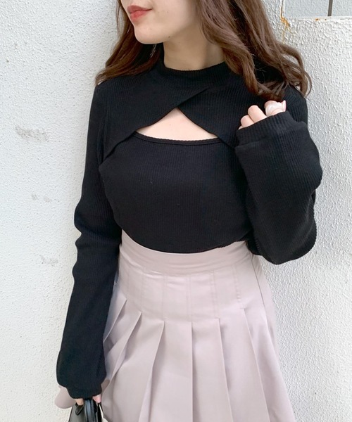 OLIVE des OLIVE(オリーブデオリーブ)の「ヘルシーデコルテプルオーバー/カットアウトトップス(Tシャツ/カットソー・レディース・オフホワイト/ピンク/ブラック/アイボリー/ホワイト・FREE)」の20枚目の写真