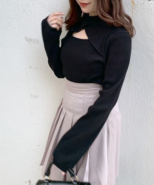 OLIVE des OLIVE(オリーブデオリーブ)の「ヘルシーデコルテプルオーバー/カットアウトトップス(Tシャツ/カットソー・レディース・オフホワイト/ピンク/ブラック/アイボリー/ホワイト・FREE)」の21枚目の写真