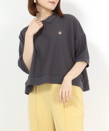 BEVERLY HILLS POLO CLUB（ビバリーヒルズポロクラブ）の「BEVERLY HILLS POLO CLUB　ワイドクロップド丈ワンポイント刺繍ポロシャツ（ポロシャツ）」