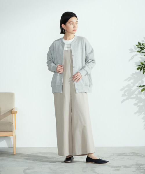 ONIGIRI(オニギリ)の「コットンリネン サロペット(サロペット/オーバーオール・レディース・ベージュ/チャコール・MEDIUM/LARGE)」の10枚目の写真