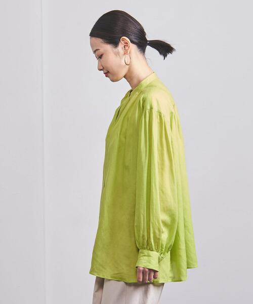 UNITED ARROWS(ユナイテッドアローズ)の「<UNITED ARROWS>RAMIE/CE ギャザー ボリュームスリーブ ブラウス W†(シャツ/ブラウス・レディース・ホワイト/ライム/ライラック・38/36)」の5枚目の写真