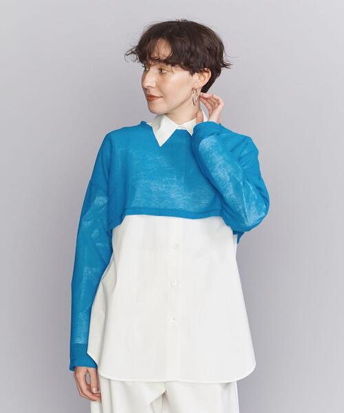 BEAUTY&YOUTH UNITED ARROWS◆長袖ブラウス/--/ポリエステル/WHT/1612-225-5149 BEAUTY&YOUTH UNITED ARROWS◇長袖ブラウス/--/ポリエステル/WHT