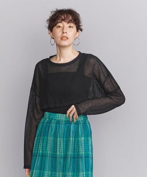 BEAUTY&YOUTH UNITED ARROWS（ビューティーアンドユースユナイテッドアローズ）の「BY ラッセル ショートロングスリーブTシャツ（Tシャツ/カットソー・レディース・オフホワイト/コバルトブルー/ブラック・FREE）」の2枚目の写真