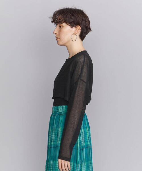 BEAUTY&YOUTH UNITED ARROWS（ビューティーアンドユースユナイテッドアローズ）の「BY ラッセル ショートロングスリーブTシャツ（Tシャツ/カットソー・レディース・オフホワイト/コバルトブルー/ブラック・FREE）」の5枚目の写真